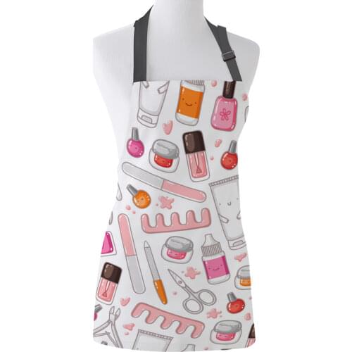 Kitchen Apron Scissors Comb Pliers Tweezers Cosmetic Tool Bottle Adjustable Bib Canvas Aprons For Women Cooking Baking Pinafore