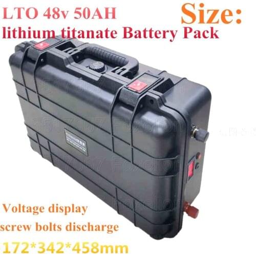 LTO 48v 50AH lithium titanate Battery Pack for Boat marine Solar panels 48v EV with BMS super Fast charge hours + 10A charger