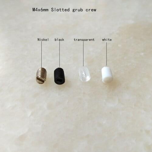 M4x6mm stainless or white/black/transparent plastic Slotted grub crew for fixing cable use lighting accessories