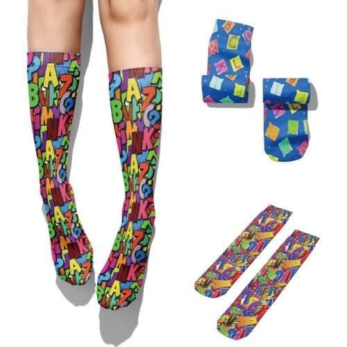 Fashion Color Letters Cotton Socks For Women Unisex Colorful Casual Punk High Ankle Mens Socks Ladies Cycling Outdoor Socks