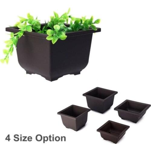 Plastic Flower Pot Balcony Square Basin Plant Bowl Planter Nursery Garden Pots Planters Flower Care Farming Boxes Baskets