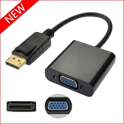 DisplayPort Display Port DP to VGA Adapter Cable Male to Female Converter for PC Computer Laptop HDTV Monitor Projector