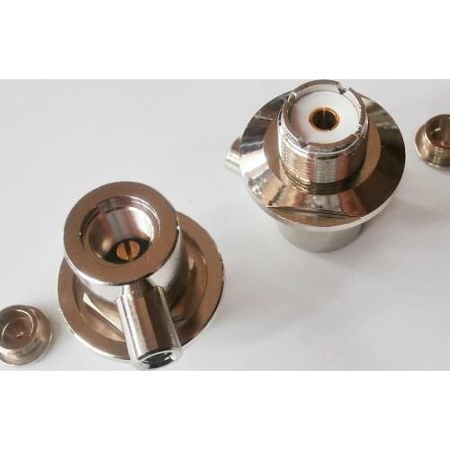 Connector Socket PL259 SO239 UHF Female 4 gear Right Angle 90 Degree Clamp Solder for RG5 RG6 LMR300 5D-FB RF Coaxial Adapters