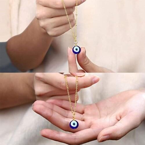 Lucky Blue Eye Necklace Evil Eye Pendant Necklace Turkish Evil Eye for Protection and Blessing for Men Women
