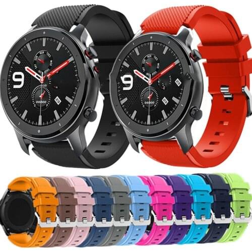 22MM Silicone Watch Band For Xiaomi Huami Amazfit GTR 47MM Smart Watch Replaceable Bracelet Straps For Amazfit GTR 47MM Correa
