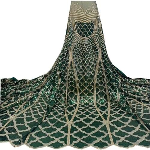 SJ Lace African Lace Fabric 2021 High Quality Lace Latest Sequins Lace Fabrics Sequence French Net Lace Dress Wedding j3-70