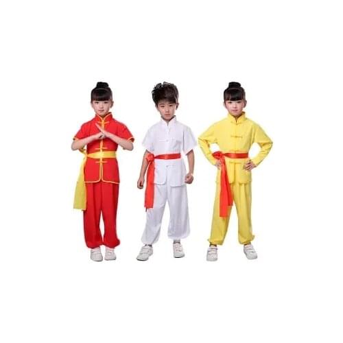 Chinese kung fu martial arts clothing children performing tai chi long sleeve uniforms unisex