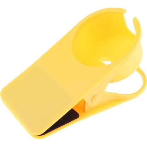 Yellow Drinking Cup Holder Clips Clamp for Home Office Desk Table Cup Rack