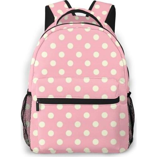 Women Backpack with Multiple Using Women Backpacks Dots Polka Pink Spots Female School Bag Girls Travel Bag