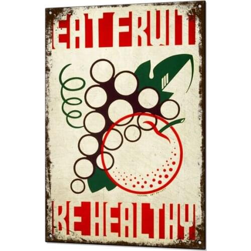 Eat Fruit Be Healthy Vintage Metal Sign Retro Tin Plaque Advert