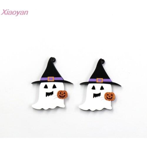 1pair ) CH1273 Halloween Ghost For Earrings Acrylic Jewelry Making Accessories