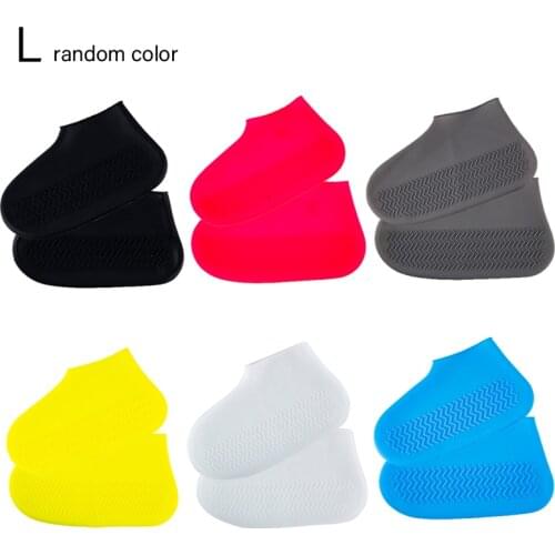1Pair Reusable Dust Cover Non-slip Silicone Shoe Cover Latex Riding Rain Boots Cover Random