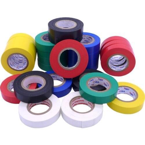 1 Roll Black/Red/Blue/Green/White PVC Electrical Tapes Flame Retardent Insulation Adhesive Tape DIY Electrical Tools 17mmx20m