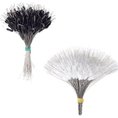 300 Pcs/Pack Fishing Bobber Oval Silicone Float Stopper Space Beans Connector