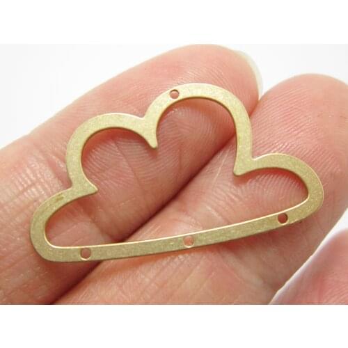 6pcs Brass cloud earrings connector 30x16.7x0.8mm Brass pendant necklace 4 holes R1286