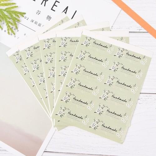 60pcs/5sheets Fresh Style Flower Hand Made Seal Sticker High Quality Handmade Gift Label Sticker