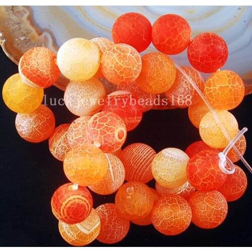 Free shipping Women 10mm Dragon Veins Carnelian Ball Loose Beads 14.5" FG6524