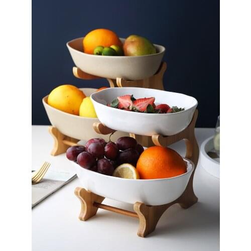 Candy Dish Two-layer Plastic Fruit Plate Snack Plate Creative Modern Dried Fruit Fruit Basket Plastic Dish Living Room Home