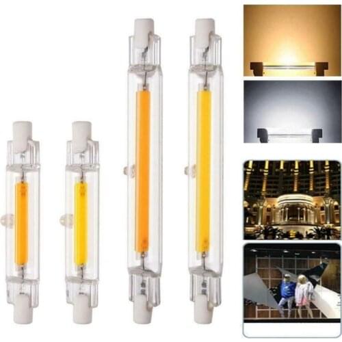 Bombilla LED de alta potencia R7S, 78mm, 15W, 20W, 118mm, 30W, 40W, 50W, 220V, COB, tubo de vidrio, lámpara halógena de re