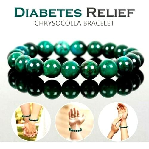 Natural Malachite Bracelet Women Mens Natural Stone Bead Bracelet Round Diabetes Relief Bracelet Jewelry Gift
