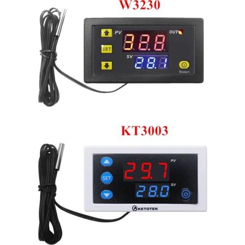 KT3003 Digital Thermostat 12V 24V 110V 220V Temperature Controller Regulator Heating Cooling Control Switch Relay Output