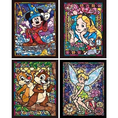 Disney Cartoon Mickey Mouse Drawings Embroidery Square Diamond Painting Dmc Cross Stitch Horse Chinese Mosaic Drawings Mountain