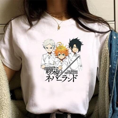 Anime The Promised Neverland T Shirt Japanese Harajuku Style Tops Tees Unisex 2021 Summer Fashion Short Sleeved