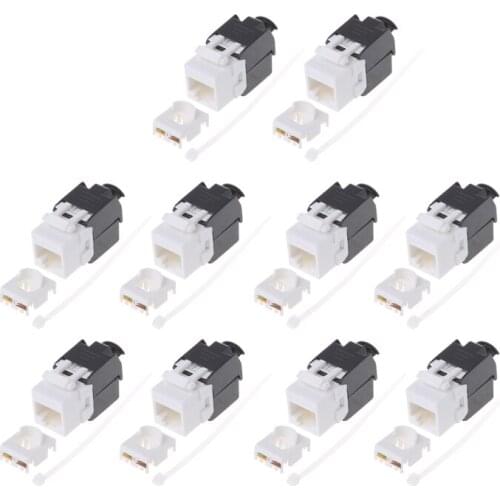 Gigabit RJ45 CAT6 Keystone Jacks Modules Tool-free Connection Cable adapter