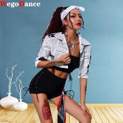 Hip Hop Costumes Women White Street Dance Outfit Jazz Clothes Cheerleading Modern Stage Performance Wear