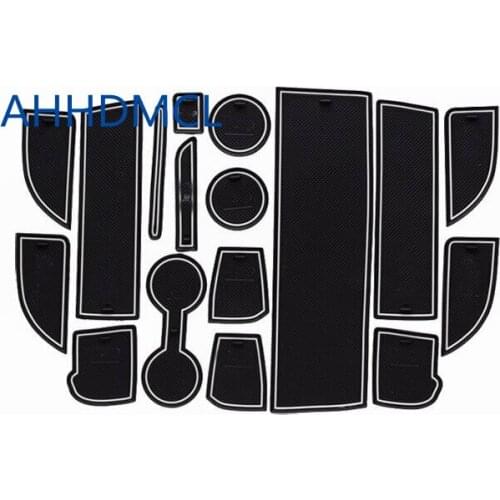 Car Door Groove Mat Gate Slot Cup Armrest Storage Pad Mat For Jeep Compass 2014 2015 2016