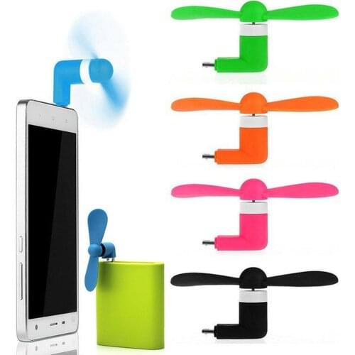 Mini 2 in 1 Portable Micro USB Fan For iPhone 5 6S 7 Plus 8 X XS XR Mini Cool Fan for Samsung HTC Android OTG phone Random Color