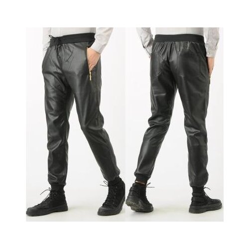 Autumn winter loose leather pants mens feet pants fashion warm motorcycle pu trousers men Harem pants personality pantalon homme
