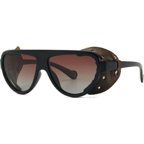 High Quality Mens Polarized Sunglasses 2019 Fashion Brand Designer Shades Leather Metal Car Driving Male Square Sunglasses UV400