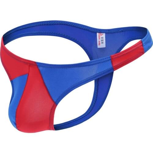 Mens Low-waist Stitching Panties Personality Color Contrast Design Low-waist Panties Breathable Material Printed Panties