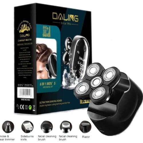 Men grooming kit wet dry electric shaver beard trimer hair trimmer electric razor rechargeable bald shaving machine LCD display