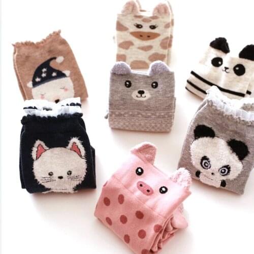 5 Pairs Women Socks Short Socks Spring Summer Cartoon Cute Cotton Cat Bear Pig Ear Animal Japanses Style Breathable Sports Socks