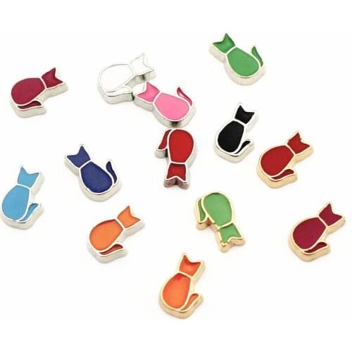 New Arrival 10Pcs/Lot Mix kitty Floating Charms Living Glass Memory Locket DIY Jewelry