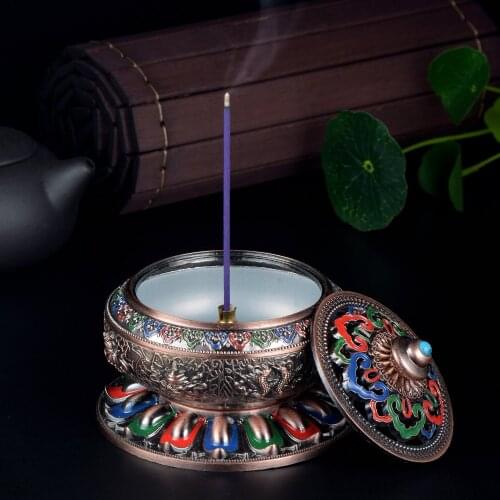 Incense Holder for Sticks Metal Incense Burner Bowl Ash Catcher Home Decoration Vintage Retro Chinese Incense Burner Censer