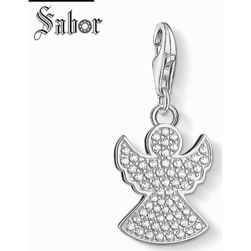 Thomas Guardian Angel Charm Pendant,2020 Fashion Jewelry For Women Girls,womens Gift Silver color plated Fit Bracelet charms