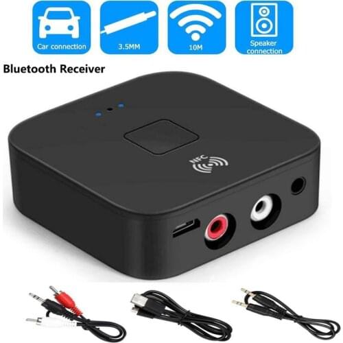 Leehur Bluetooth 5.0 Wifi Receiver 3.5mm+2RCA APTX Wireless Bluetooth Audio Adapter Receiver for NFC Speaker AUX Audio Car Wifi