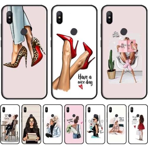Girl Boss Pink Women power Phone Case For Xiaomi Redmi 7 9t 9se k20 mi8 max3 lite 9 note 8 9s 10 pro Soft Silicone Shell