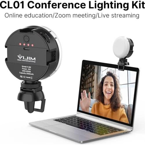 Ulanzi VIJIM VL69 CL-01 Rechargable Conference Lighting with Laptop Clip LED Video Light Office Lighting for Zoom Live Youtube