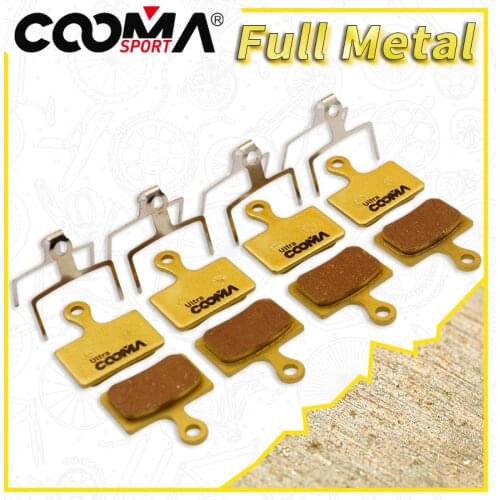 Bicycle Disc Brake Pads for SHIMANO R9170, M9100, Ultegra R8070, RS805, RS505, RS405 Disc Brake, 4 Pairs, Gold Full Metal