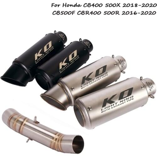 Slip for Honda CBR500 CBR400 CB500F 2016-2020 Motorcycle Exhaust Muffler Tips Mid Link Pipe CB400 500X 2018-2020