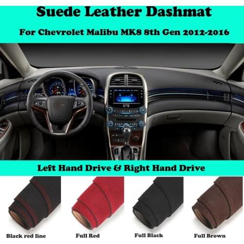 For Chevrolet Malibu MK8 8th Gen 2012-2016 Suede Leather Dashmat Dashboard Cover Pad Dash Mat Car-Styling Accessories LHD RHD