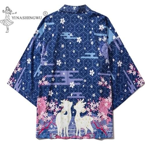 Kimonos Woman Samurai Costumes Japanese Girls Printed Kawaii Yukata Kimono Harajuku Style Shirt Japan Traditional Haori Cardigan