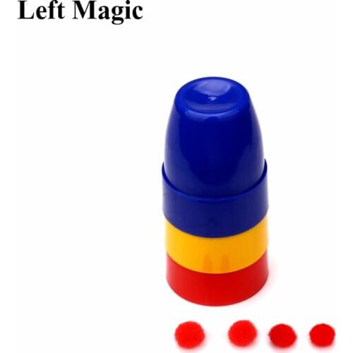 1 Set Magic Three Cups And Balls Magic Tricks Many Size Close Up Stage Magic Props Magician Magic Kids Toys Mentalism G8122