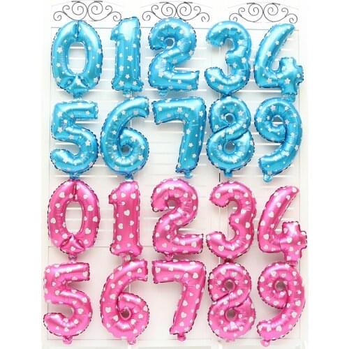 1 PCS 16 32inch Number Balloon Blue Red Pink Number Aluminium Foil Balloons Baby Shower Happy Birthday Party Wedding