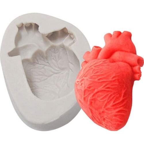 1pc Halloween Silicone 3d Heart Soap Molds Christmas Vacuum Cake Mould Chamber Dcoration Tools 84*63*30mm