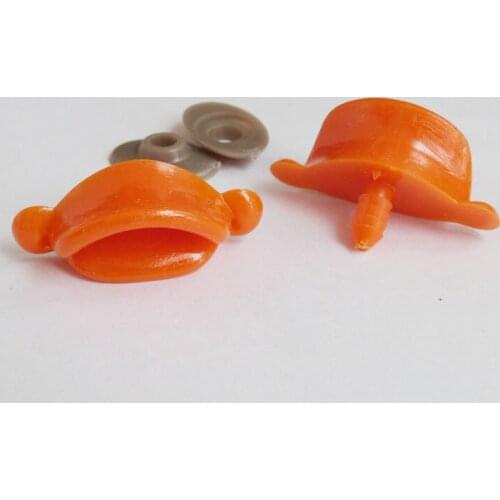 10pcs--42x18mm orange red color duck mouth + soft washer plastic toy findings diy craft accessories